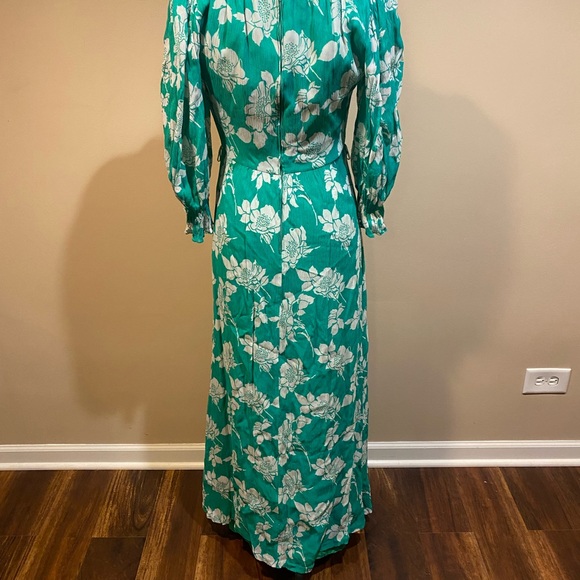 Vintage Vera Mont Paris Green Floral Maxi Dress - Picture 14 of 16
